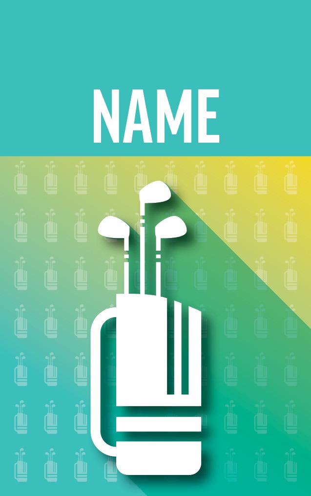 Gradient Green & Gold Golf Clubs with name