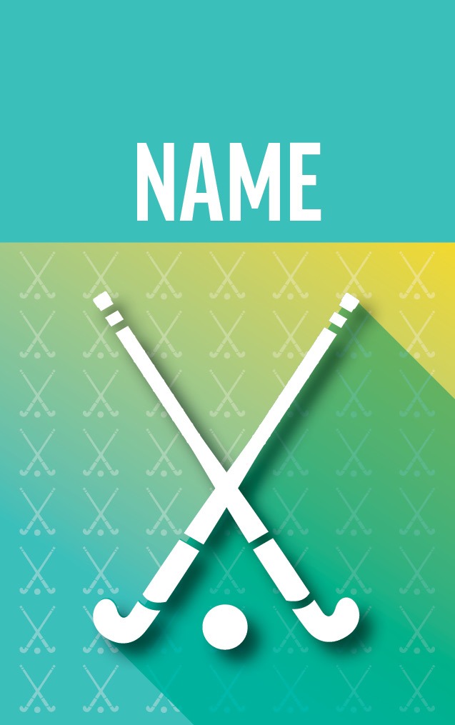 Gradient Green & Gold Field Hockey with name