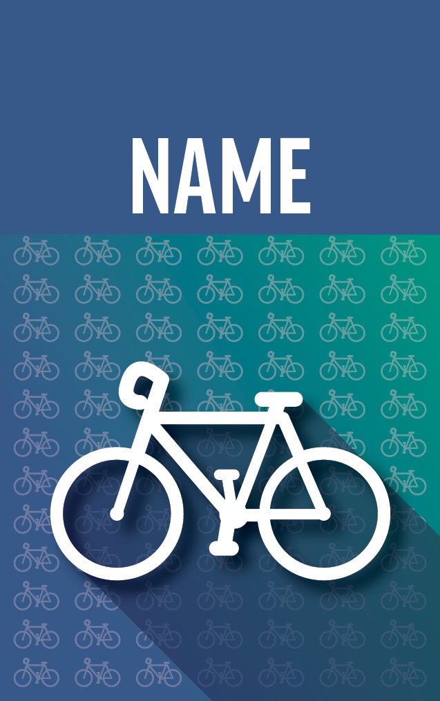 Gradient Blue & Green Cycling Bike with name