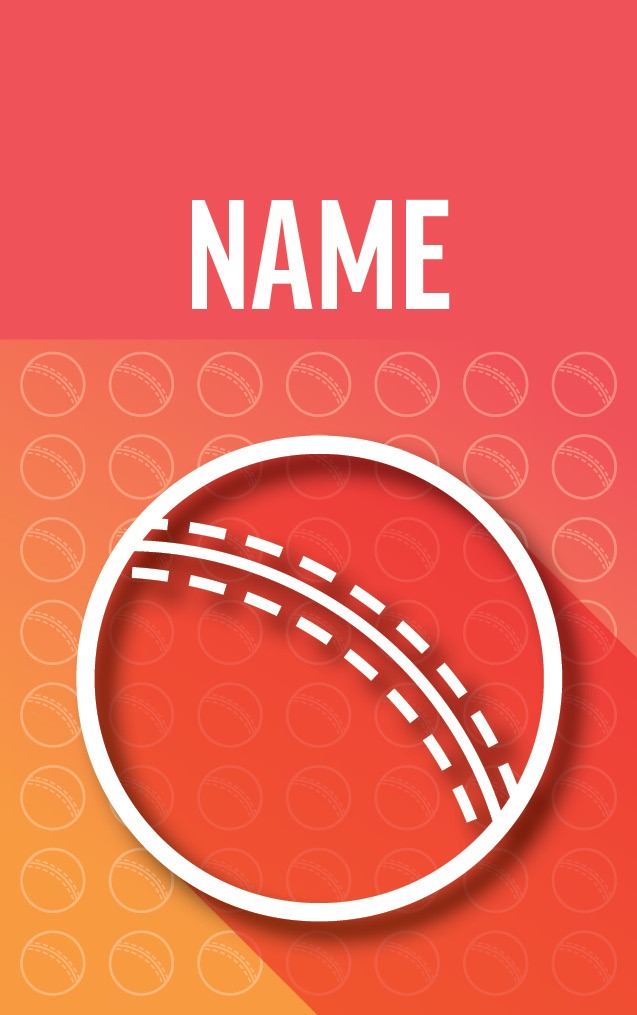 Gradient Orange Cricket Ball with name