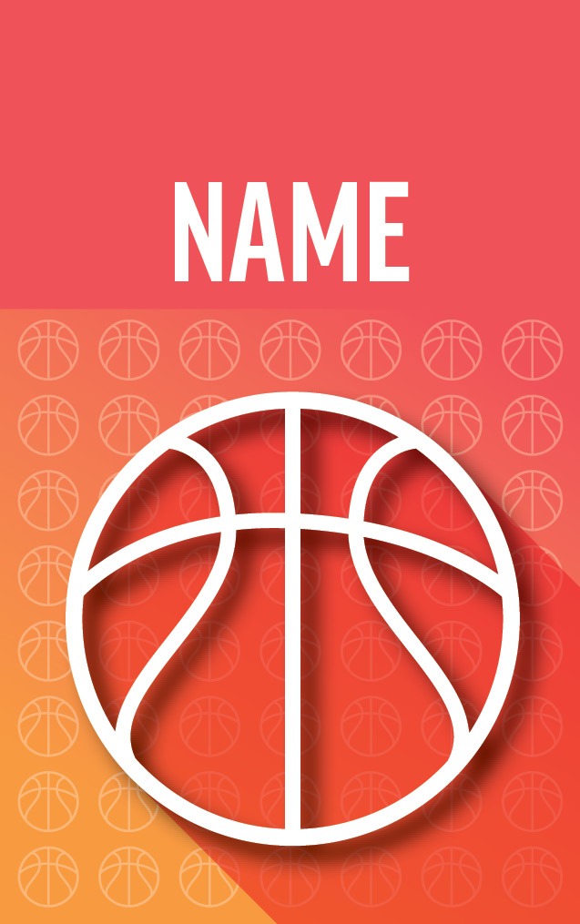 Gradient Orange Basketball with name