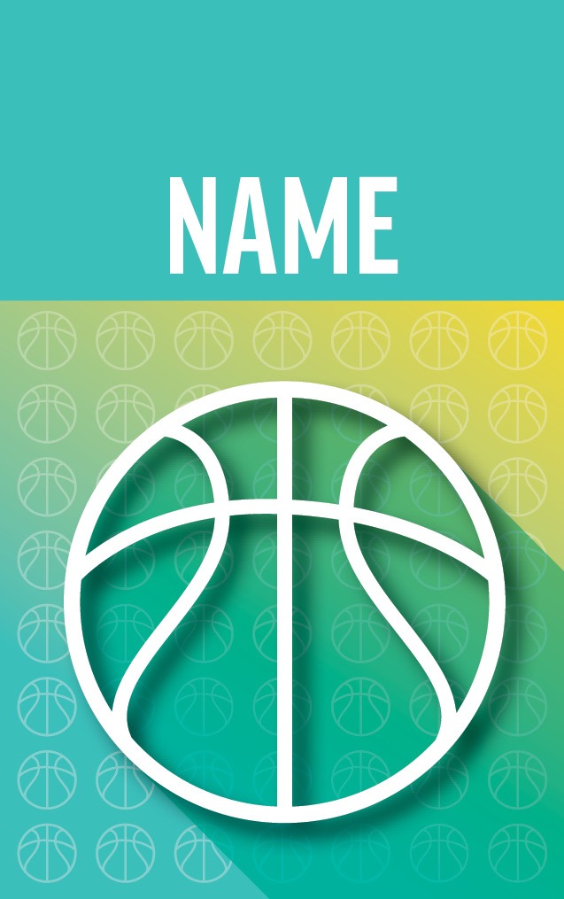 Gradient Green & Gold Basketball with name