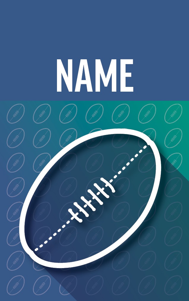 Gradient Blue & Green AFL Footy with name