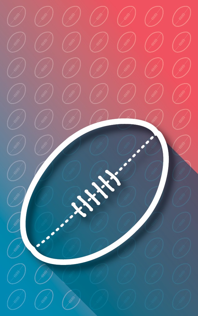 Gradient Red & Blue AFL Footy