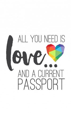 Loved Up-Passport Love-geo heart — proof front