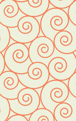 Retro Orange Large Spirals — proof front