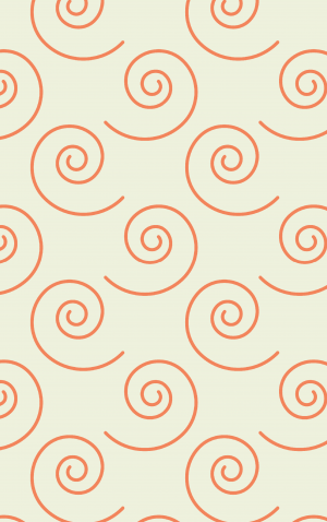 Retro Orange Spirals — proof front