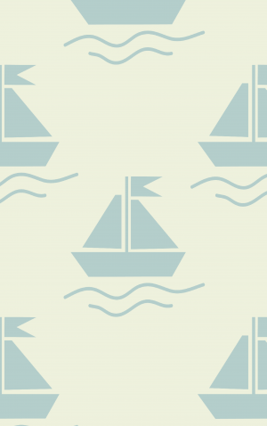 Retro Blue Sailboats — proof front