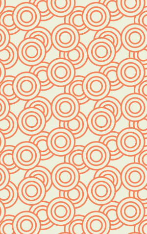 Retro Orange Scattered Rings — proof front