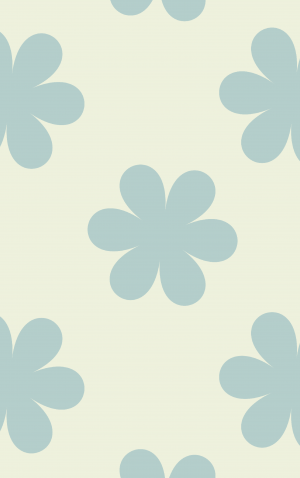 Retro Blue Flowers — proof front
