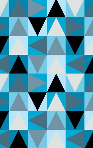 Blue Geometric Triangles Bag Tag — proof front
