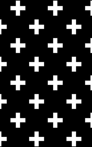 White Crosses on Black Bag Tag — proof front