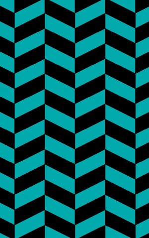 Aqua and Black Herringbone Bag Tag — proof front