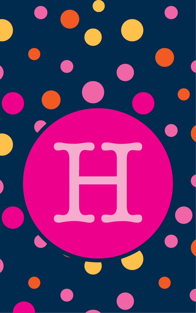 Random Dots - Letters in Pink Circle - H