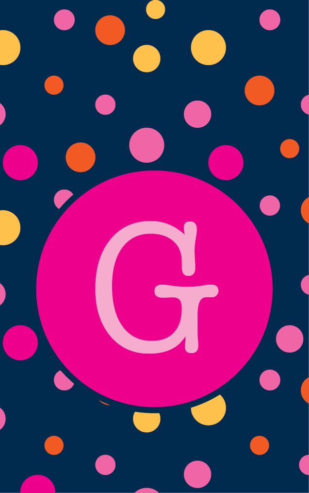 Random Dots - Letters in Pink Circle - G