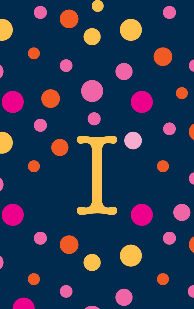 Random Dots - Orange Letters - I