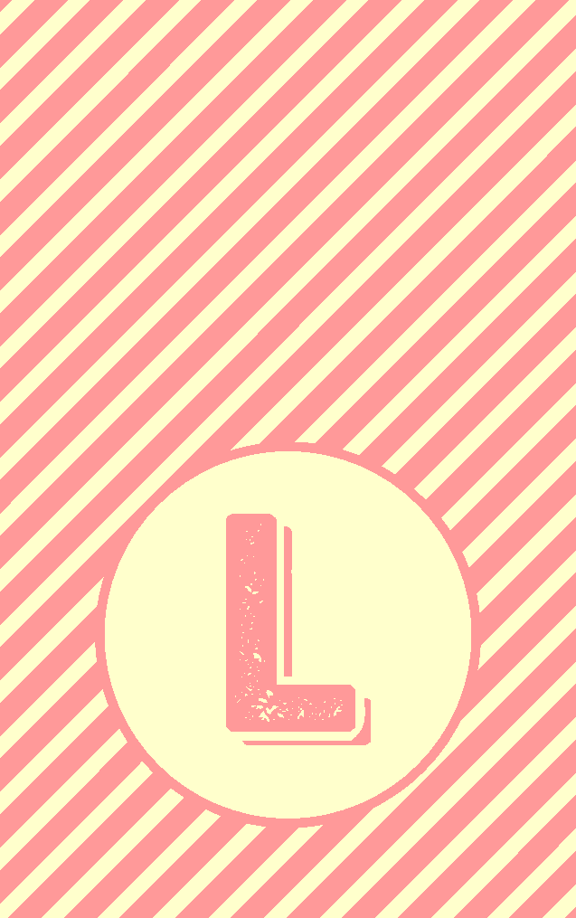 Pink & Yellow Stripe L Bag Tag