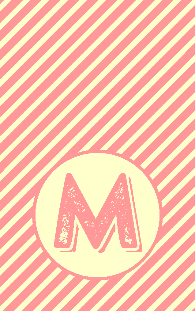Pink & Yellow Stripe M Bag Tag