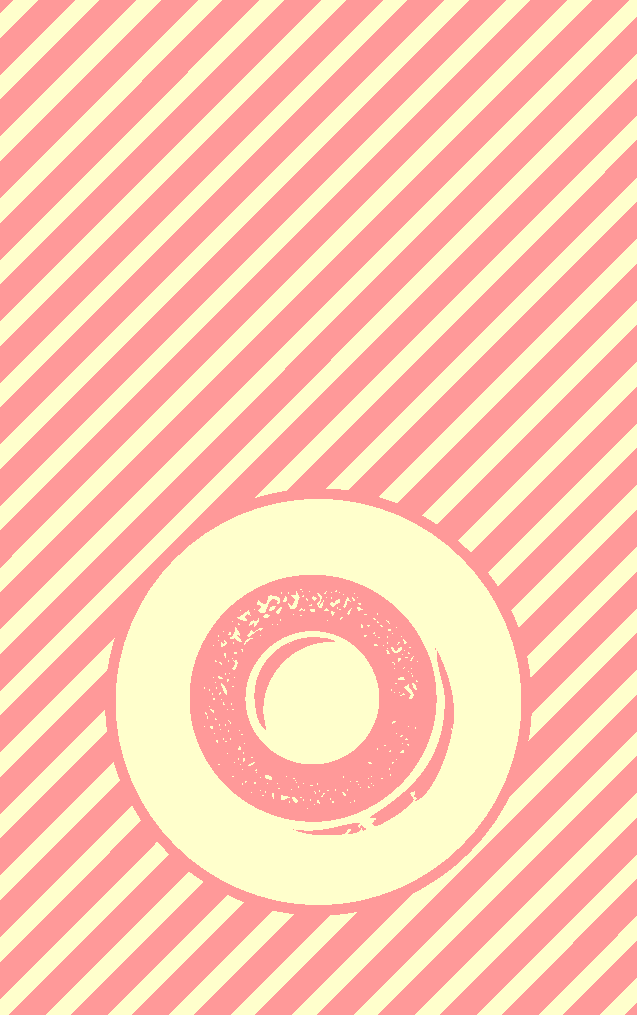 Pink & Yellow Stripe O Bag Tag