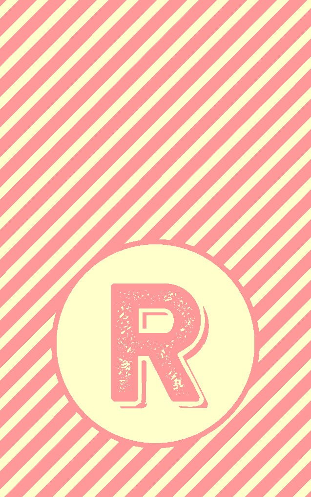 Pink & Yellow Stripe R Bag Tag