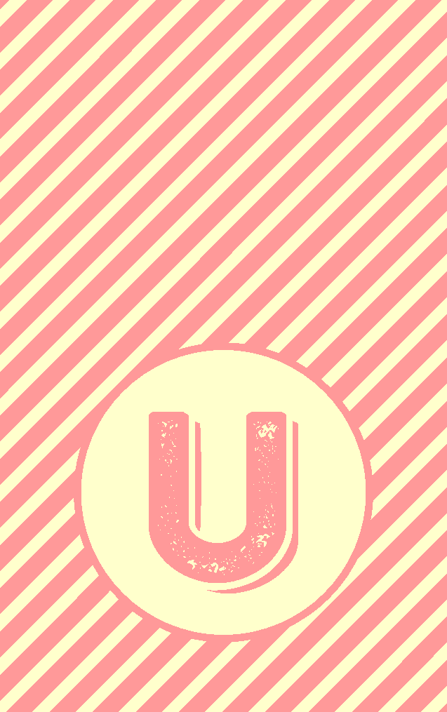Pink & Yellow Stripe U Bag Tag