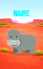 Cute Cartoon Hippo — proof front