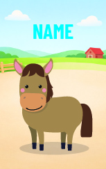 Cute Cartoon Horse — proof front