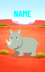 Cute Cartoon Rhino — proof front