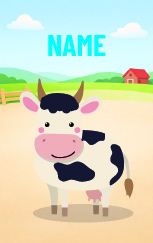 Cute Cartoon Cow — proof front