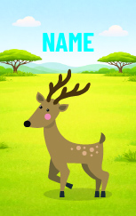 Cute Cartoon Deer — proof front