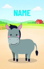 Cute Cartoon Donkey — proof front