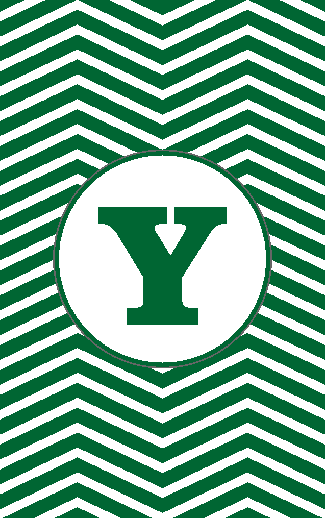 Green & White Chevron Y Bag Tag
