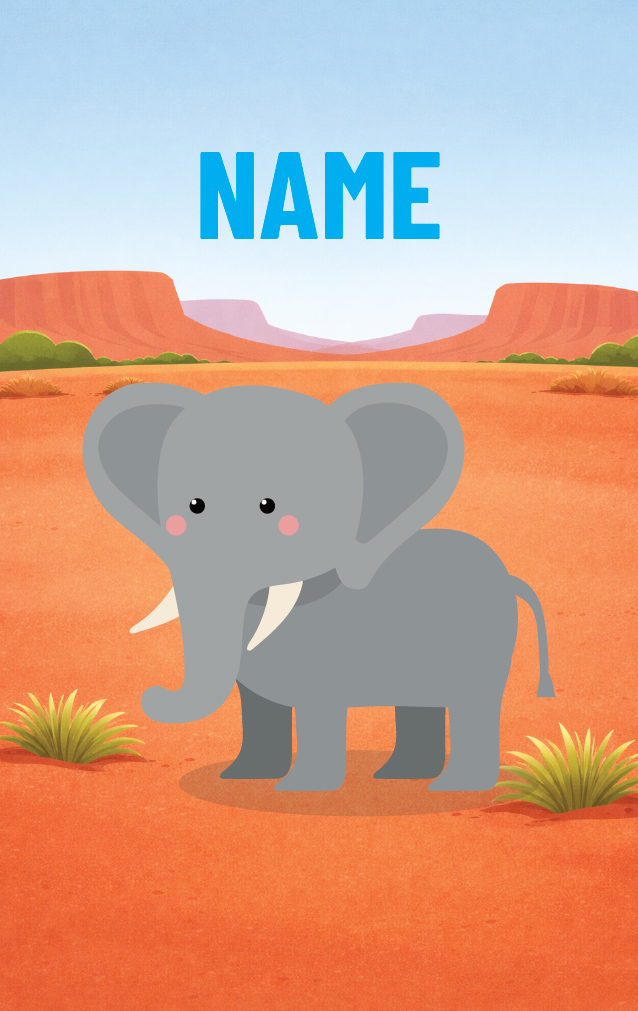 Cute Cartoon Elephant — proof front