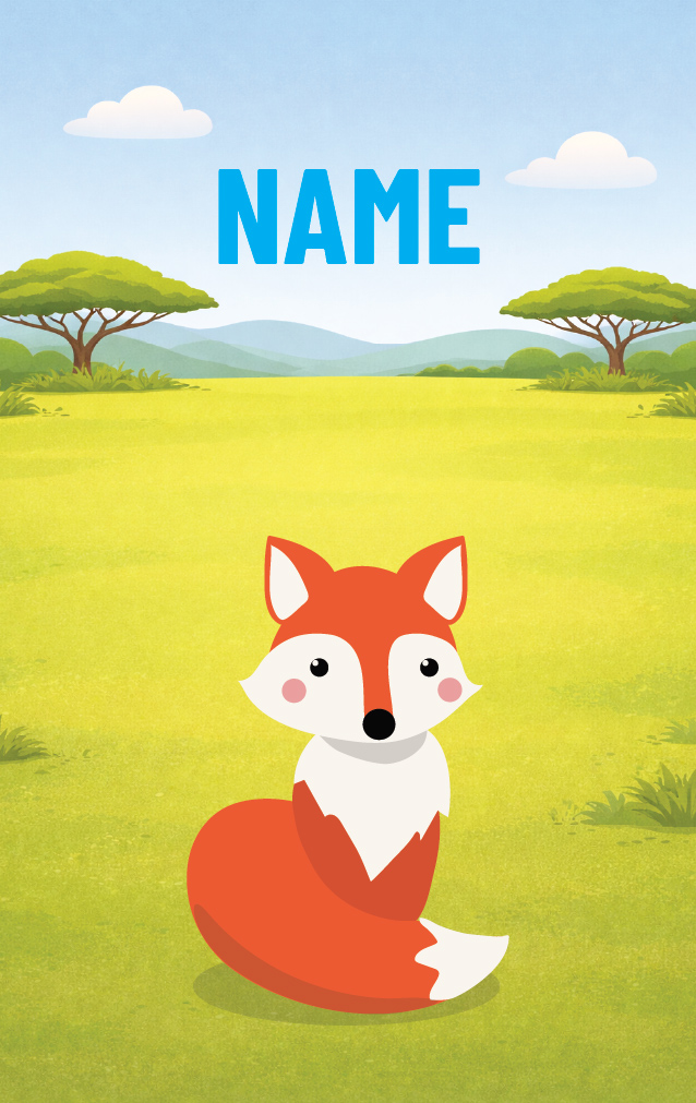 Cute Cartoon Fox — proof front