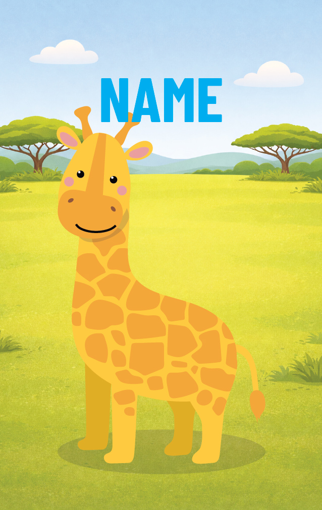 Cute Cartoon Giraffe — proof front