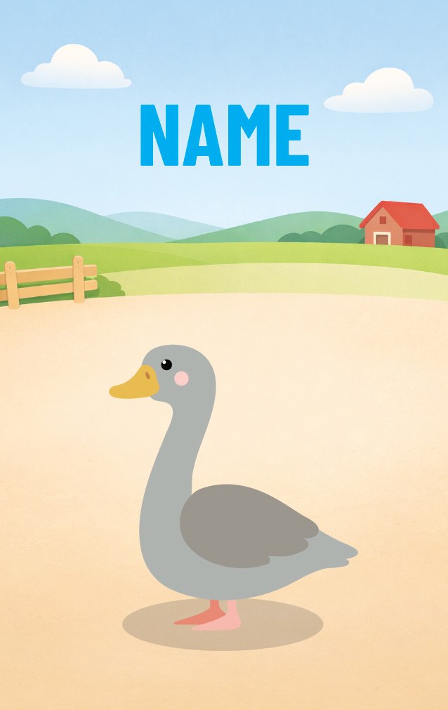 Cute Cartoon Goose — proof front