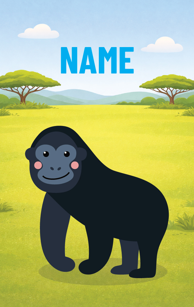 Cute Cartoon Gorilla — proof front