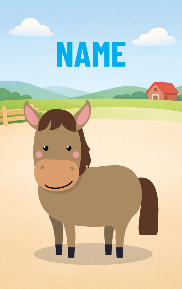 Cute Cartoon Horse — proof front