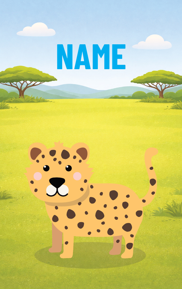 Cute Cartoon Leopard — proof front