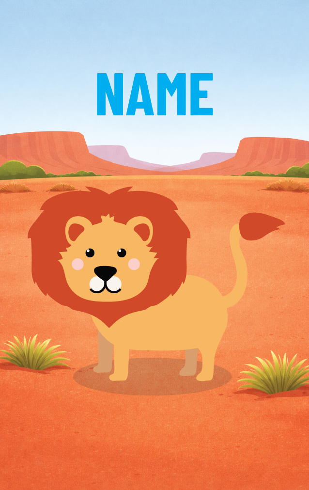 Cute Cartoon Lion — proof front