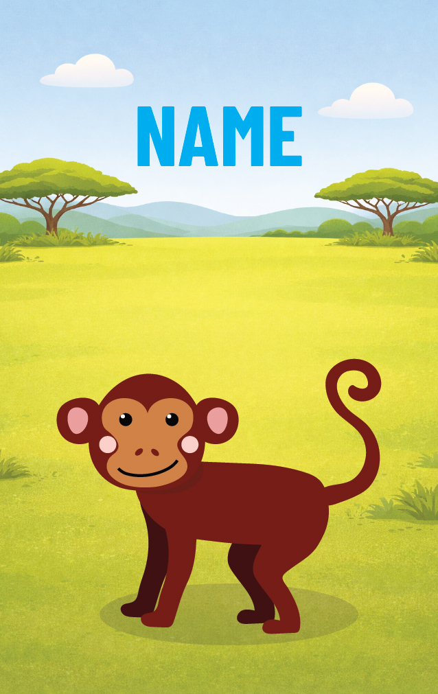 Cute Cartoon Monkey — proof front