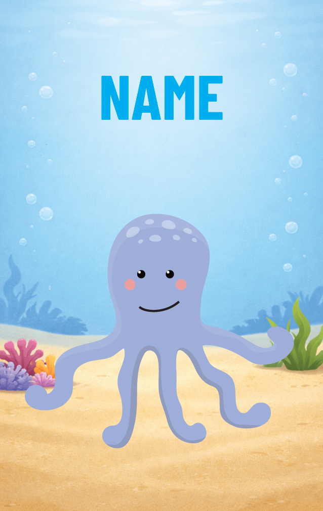 Cute Cartoon Octopus — proof front