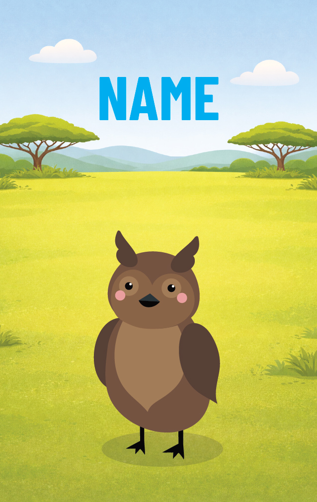 Cute Cartoon Owl — proof front
