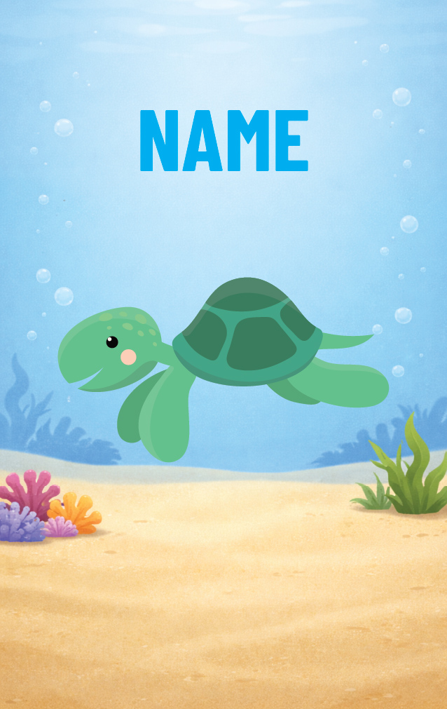 Cute Cartoon Turtle — proof front