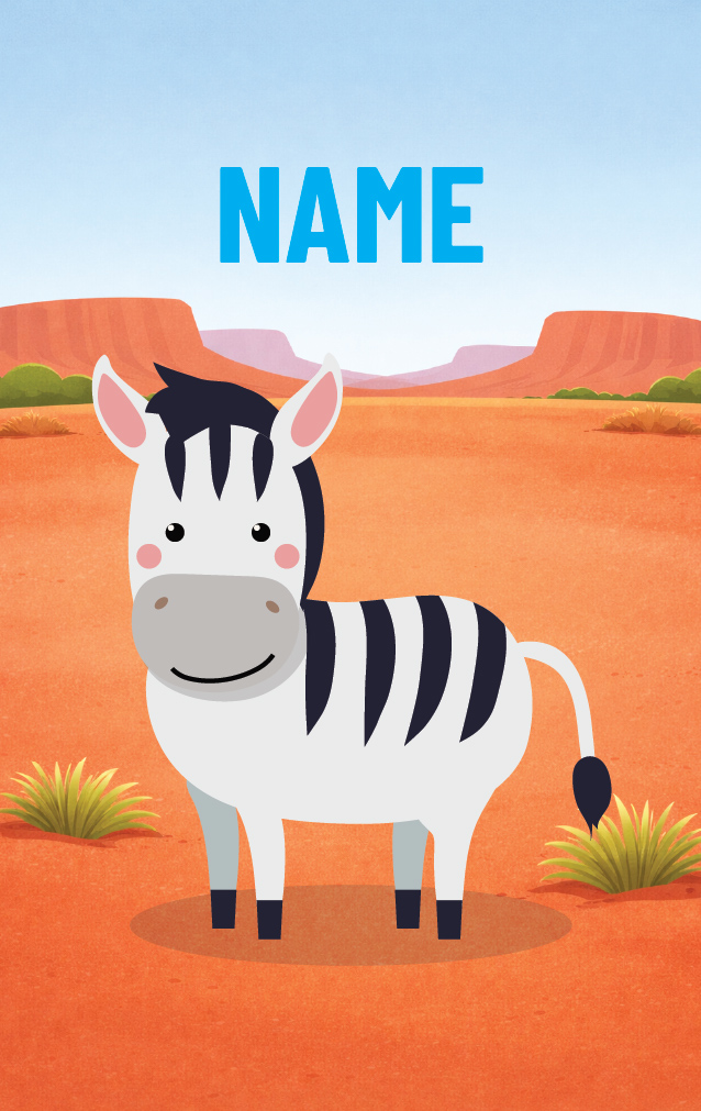 Cute Cartoon Zebra — proof front