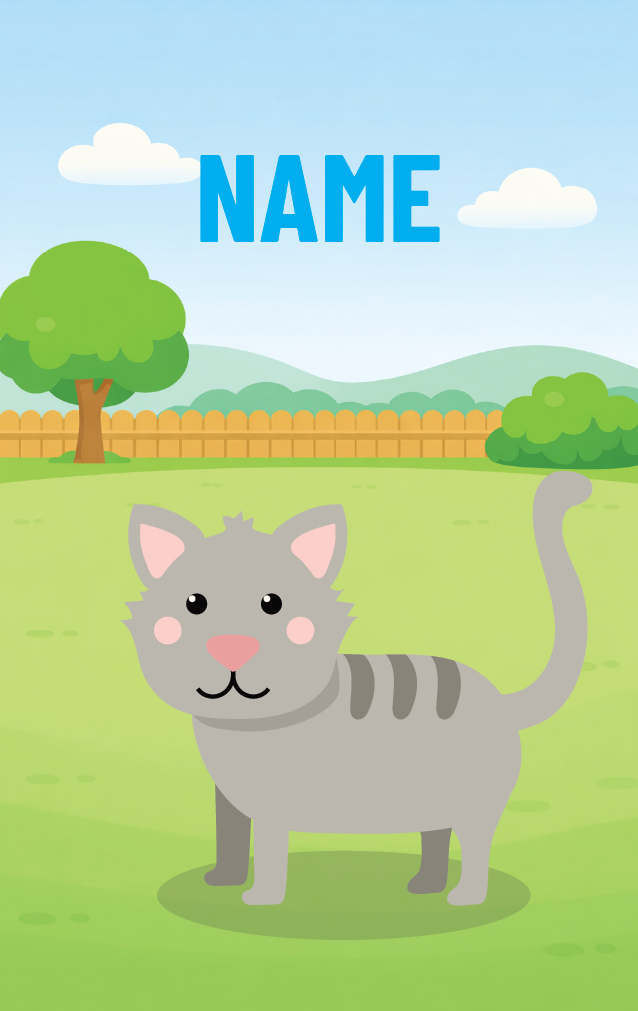 Cute Cartoon Cat — proof front