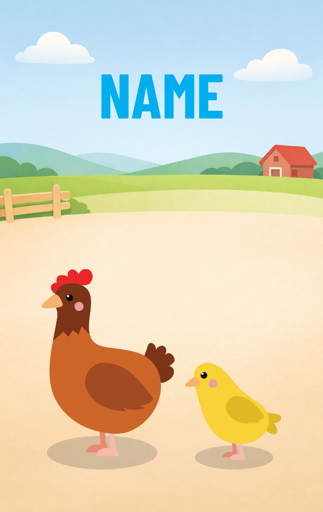 Cute Cartoon Chicken — proof front