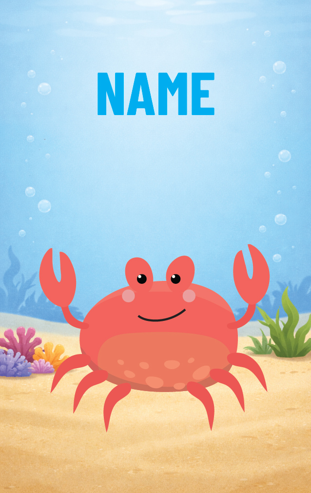 Cute Cartoon Crab — proof front