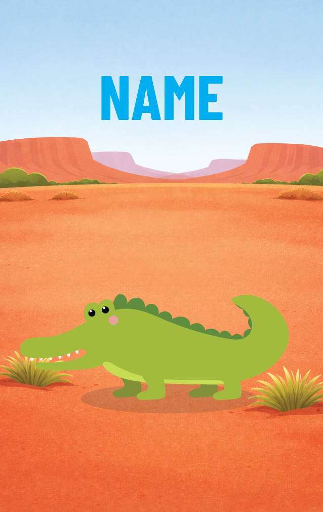 Cute Cartoon Crocodile — proof front