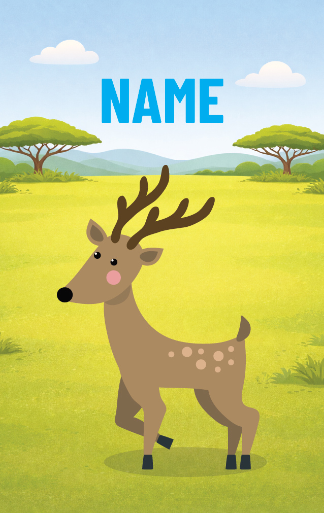 Cute Cartoon Deer — proof front